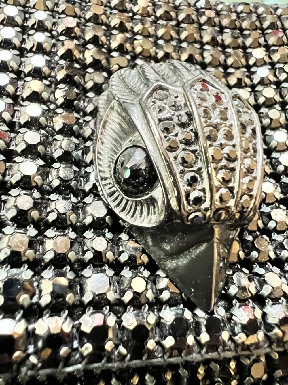 Kurt Geiger Party Shoulder Bag Mesh Black Crystals with Chain Strap. EUC - Picture 8 of 8